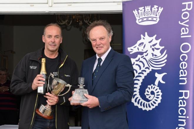 Stuart Sawyer’s, Black Dog wins the J/111Class presented by RORC Commodore Michael Boyd.  - 2016 RORC Vice Admiral’s Cup © Rick Tomlinson / RORC